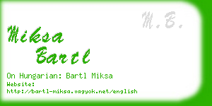 miksa bartl business card